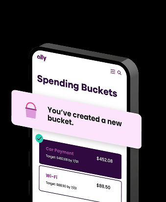 Ally Spending Buckets phone mockup