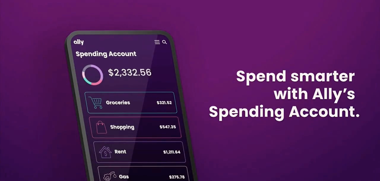 Ally Spending Account app showing spending categories